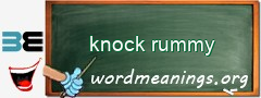 WordMeaning blackboard for knock rummy